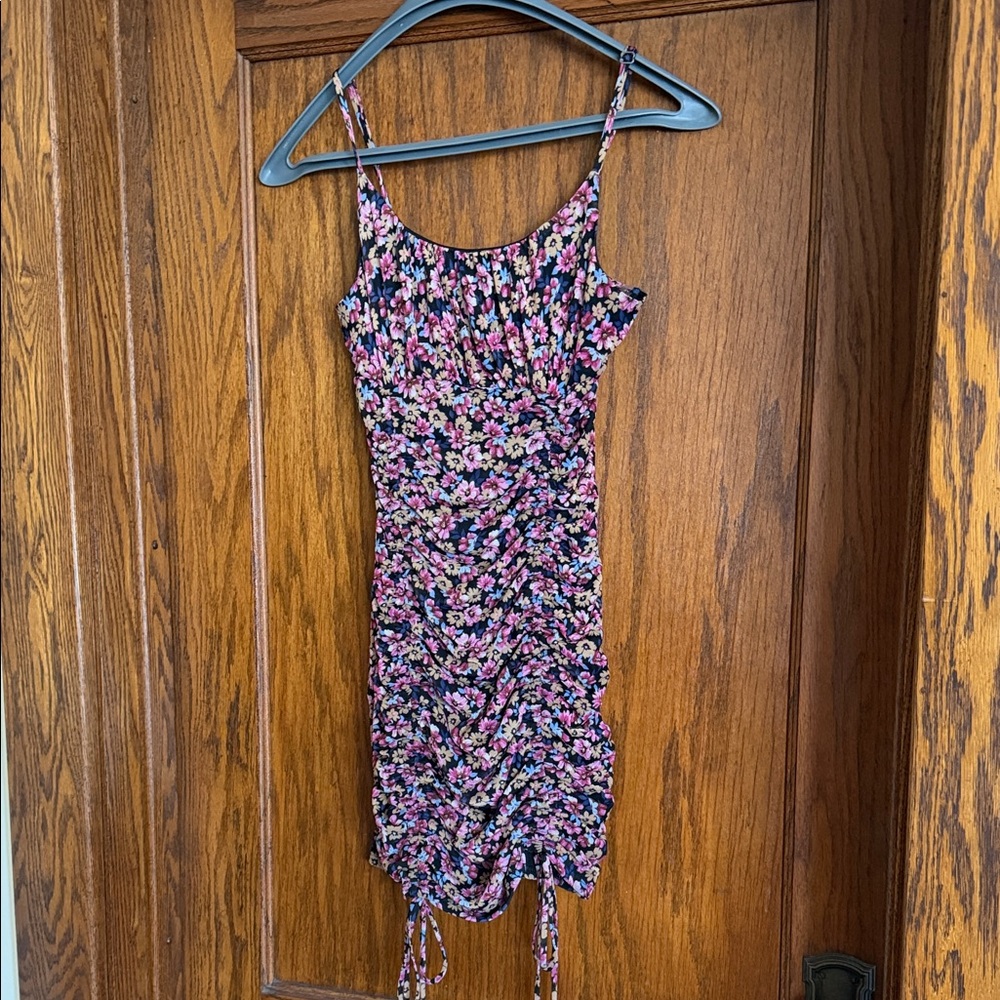 Floral Print Ruched Dress